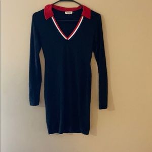 Fitted black v-back dress